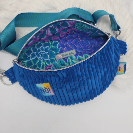 Gürteltasche - "Nö" - Blau Breitcord